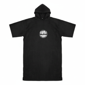 SURFMORE badeponcho til voksne - Bomuld - Sort
