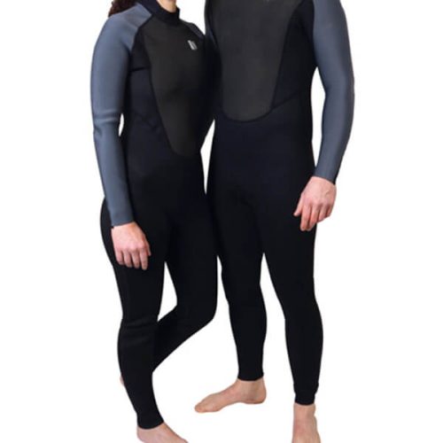 1852 Våddragt til junior, Lang model (3mm) - Sort/Grå - 135cm (Højde: 130 - 140 cm)