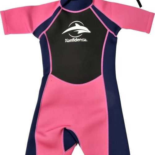 Konfidence våddragt til børn Shorty (3mm) - Lyserød - Medium (7-8 år)
