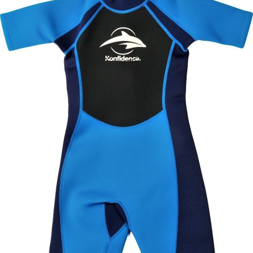 Konfidence våddragt til børn Shorty (3mm) - Mørkeblå - Large (9-10 år)